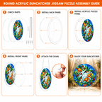 Easy assembly guide for round acrylic hummingbird puzzle suncatcher