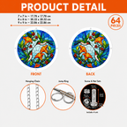 Product details of hummingbird orange flower acrylic puzzle suncatcher with chain and screw sets