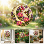 Hummingbird pink flowers suncatcher lifestyle detail