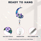 Hummingbird purple blossom holographic suncatcher size chart