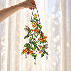 Hummingbird Trumpet Vine Christmas Tree Holographic Acrylic Suncatcher