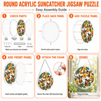 Easy assembly guide for round acrylic hummingbird puzzle suncatcher