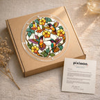 Hummingbird yellow flower acrylic puzzle suncatcher with gift-ready packaging