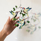 Hummingbird Suncatcher Acrylic Stained Glass Window Hanging