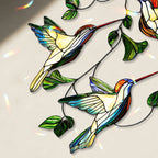 Hummingbird Suncatcher Acrylic Stained Glass Window Hanging