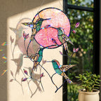 Hummingbird Suncatcher Acrylic Stained Glass Window Hanging