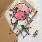 Hummingbird Suncatcher Acrylic Stained Glass Window Hanging