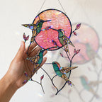 Hummingbird Suncatcher Acrylic Stained Glass Window Hanging
