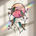 Hummingbird Suncatcher Acrylic Stained Glass Window Hanging
