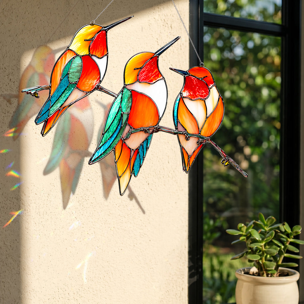 Colorful Triple Hummingbird Gifts for Women Mom Nature Lovers