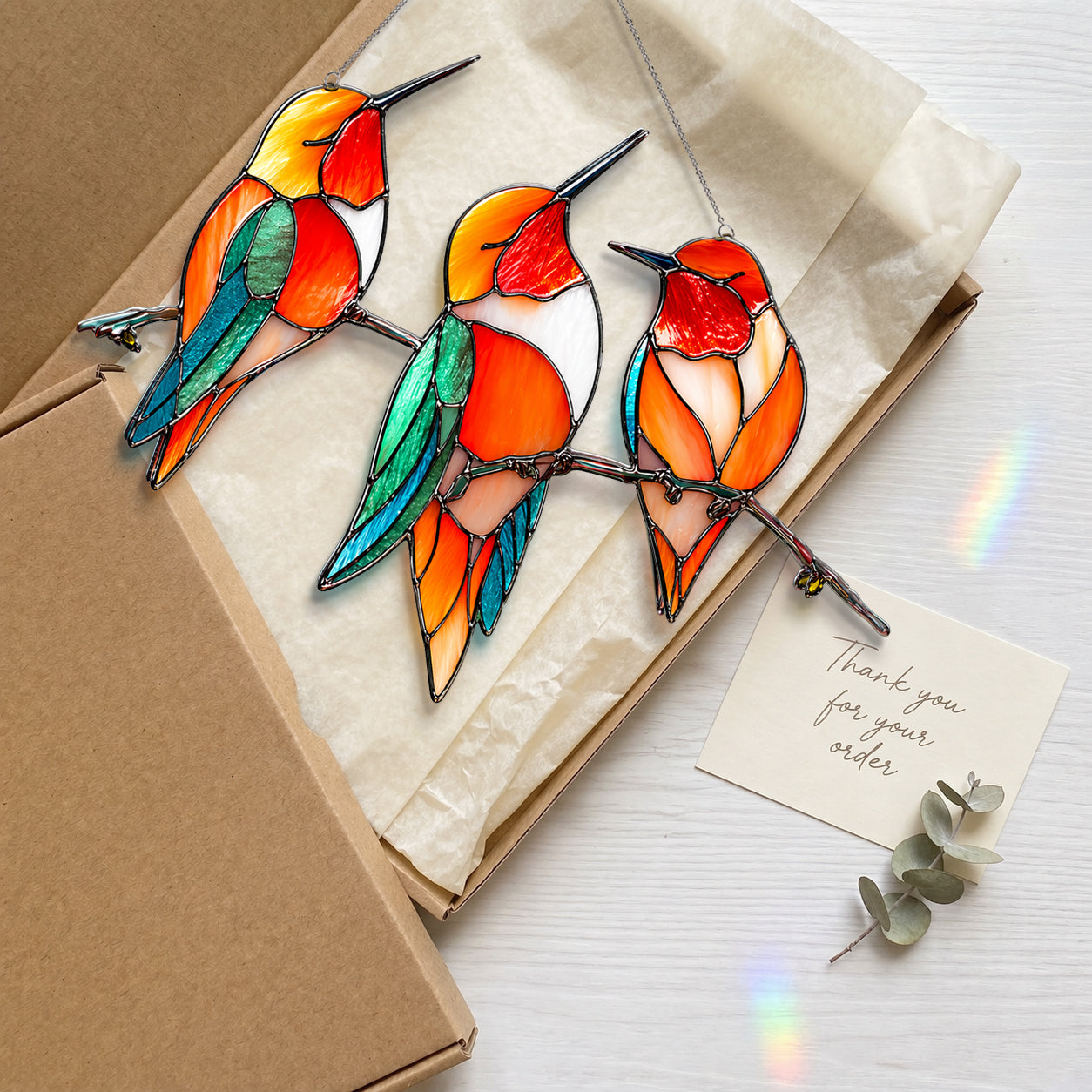 Colorful Triple Hummingbird Gifts for Women Mom Nature Lovers