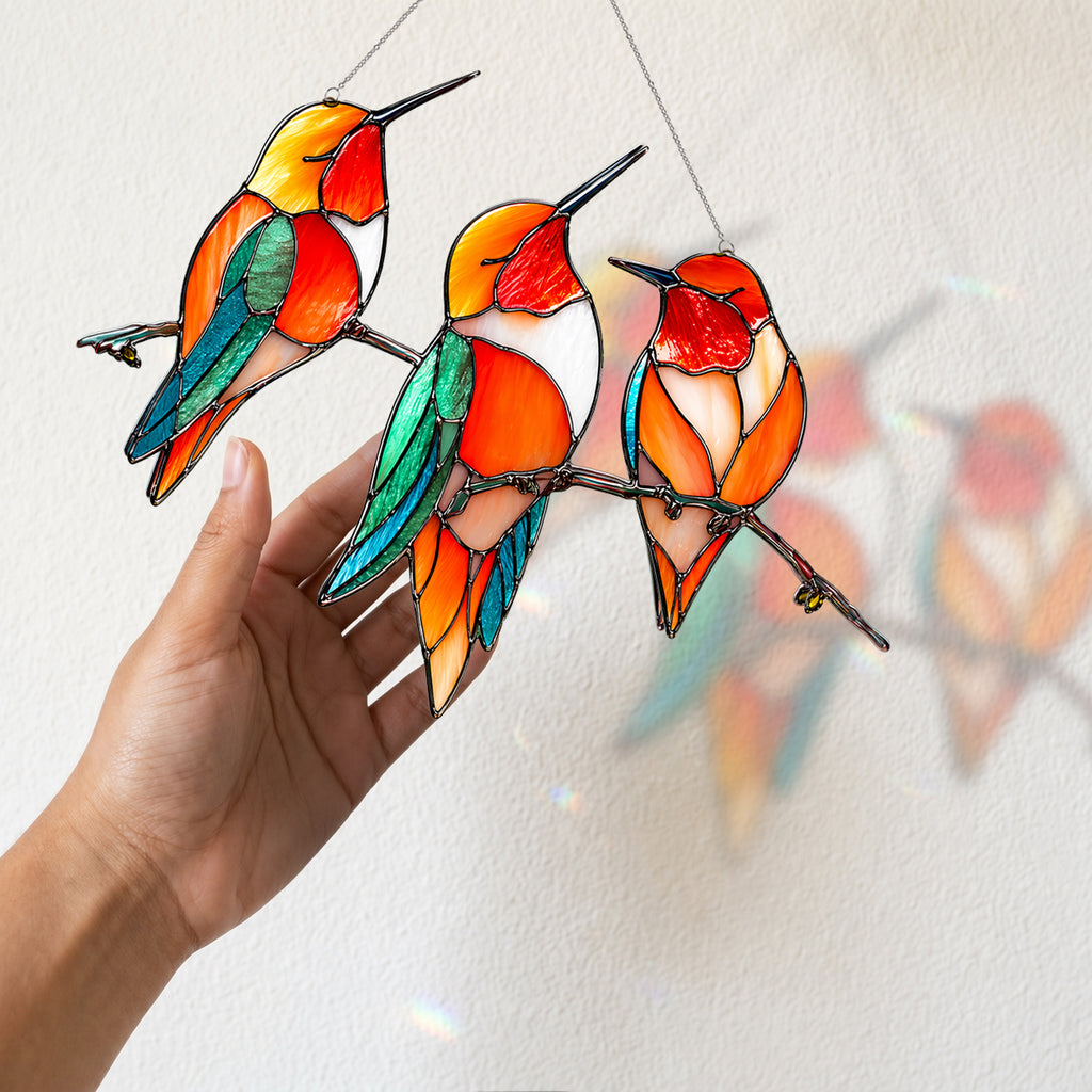 Colorful Triple Hummingbird Gifts for Women Mom Nature Lovers