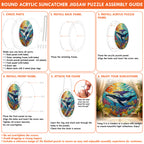 Humpback whale acrylic puzzle suncatcher, colorful DIY ocean window decor