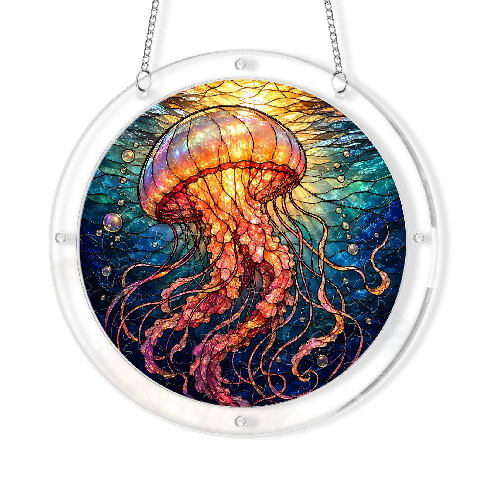 Jellyfish acrylic puzzle suncatcher