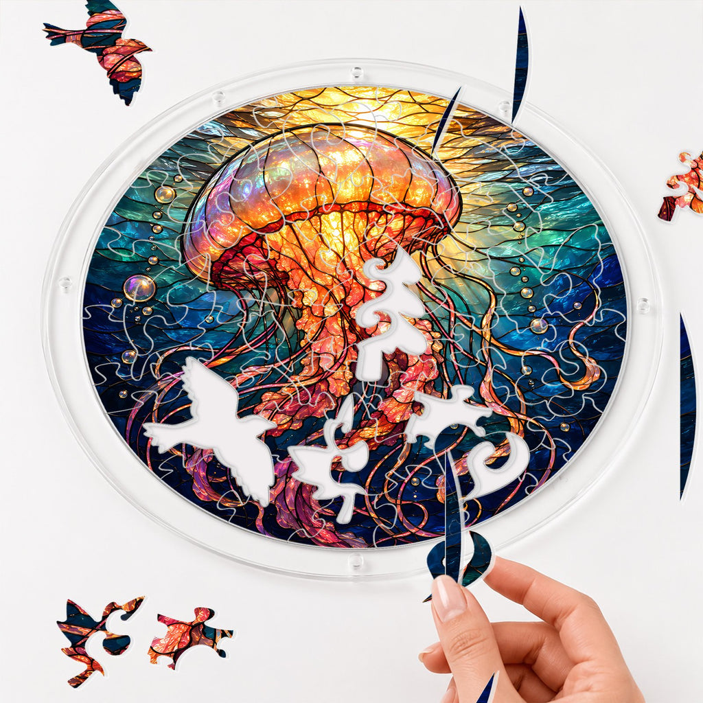 Jellyfish acrylic puzzle suncatcher