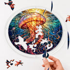 Jellyfish acrylic puzzle suncatcher