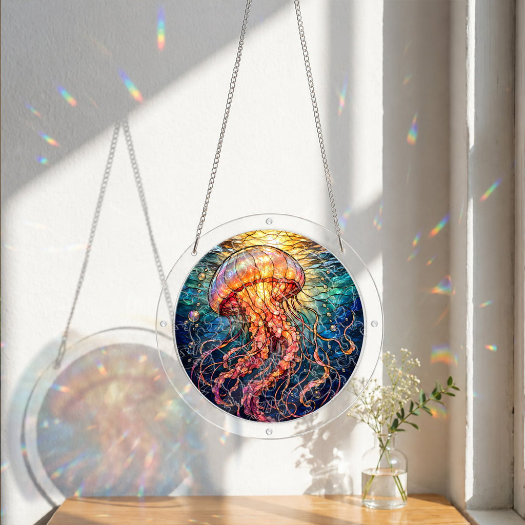 Jellyfish acrylic puzzle suncatcher packaging