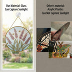 Lavender stained glass suncatcher held in hand