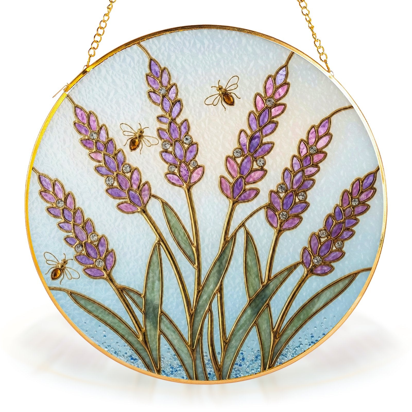 Lavender stained glass suncatcher hero variant