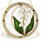 Lily of the valley pearl stained glass suncatcher detail