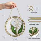 Lily of the valley pearl stained glass suncatcher