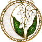 Lily of the valley pearl stained glass suncatcher design