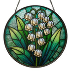 Lily of the valley stained glass suncatcher detail