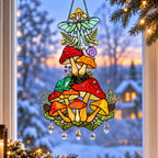 Luna Moth Mushroom Garden Holographic Acrylic Suncatcher
