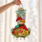 Luna Moth Mushroom Garden Holographic Acrylic Suncatcher