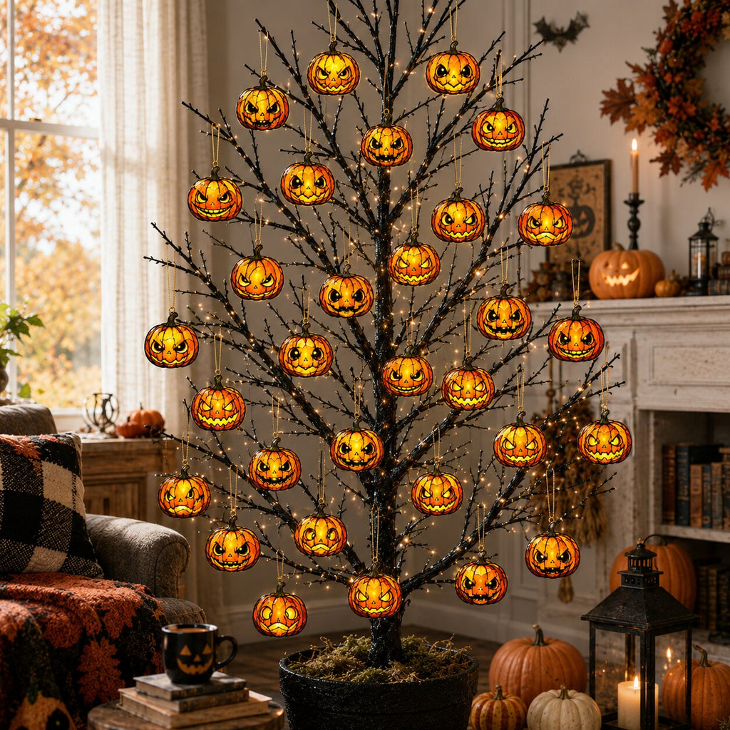 The Midnight Pumpkin Parade Advent Calendar – 24 Jack-o'-Lantern Ornaments