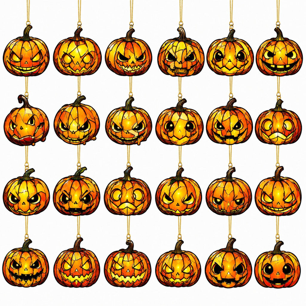 The Midnight Pumpkin Parade Advent Calendar – 24 Jack-o'-Lantern Ornaments