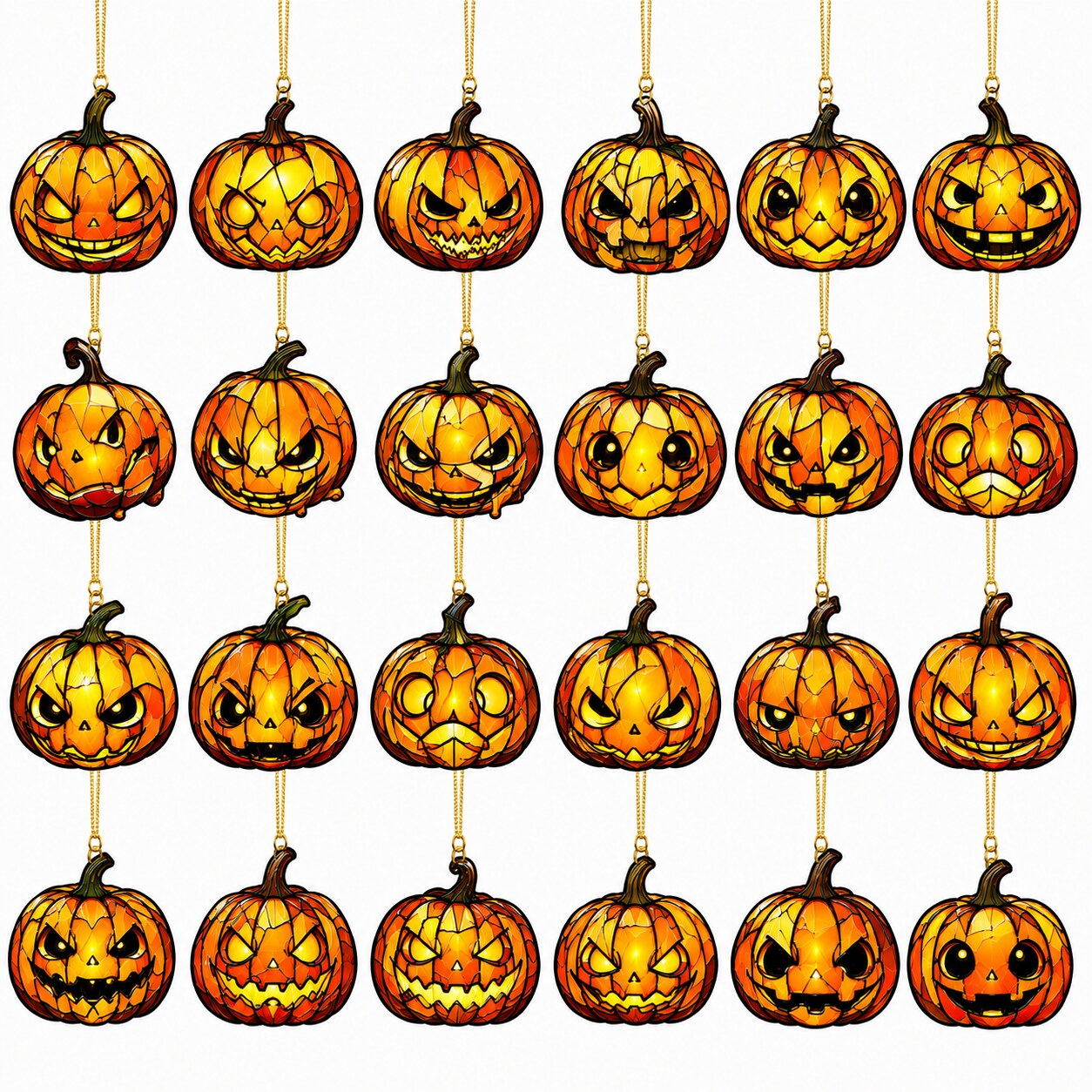 The Midnight Pumpkin Parade Advent Calendar – 24 Jack-o'-Lantern Ornaments
