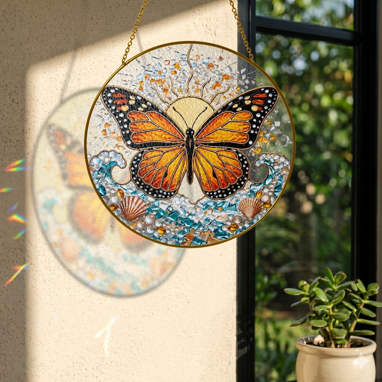 Monarch butterfly suncatcher view 4