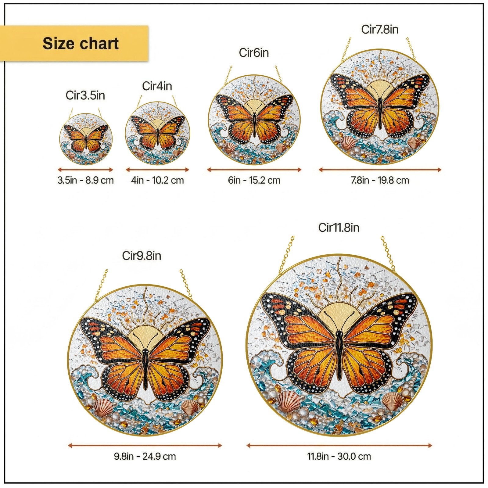 Monarch butterfly suncatcher view 9