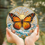 Monarch butterfly stained glass suncatcher material comparison