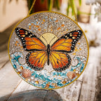 Monarch butterfly stained glass suncatcher lifestyle