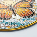 Monarch butterfly stained glass suncatcher window