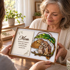 Mother Owl & Baby Under a Leaf Holographic Acrylic Suncatcher — Gift for Mom