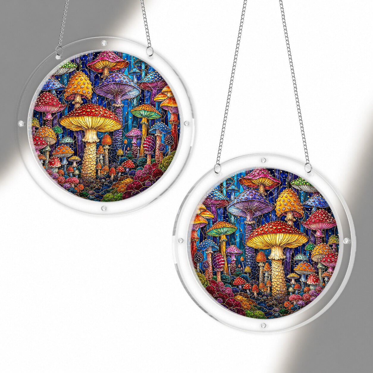Mushroom Forest Acrylic Puzzle Suncatcher