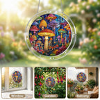 Mushroom Forest Acrylic Puzzle Suncatcher