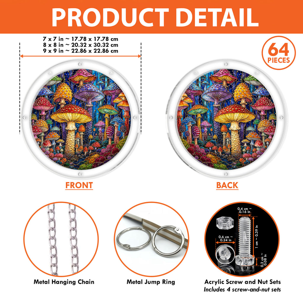 Mushroom Forest Acrylic Puzzle Suncatcher