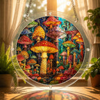 Mushroom Forest Acrylic Puzzle Suncatcher
