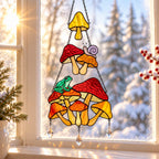 Mushroom Frog & Snail Tiered Holographic Acrylic Suncatcher