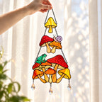 Mushroom Frog & Snail Tiered Holographic Acrylic Suncatcher