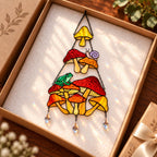 Mushroom Frog & Snail Tiered Holographic Acrylic Suncatcher