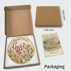Nanny wildflower gold frame suncatcher detail