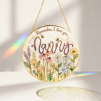 Nanny wildflower suncatcher with gold chain and suction cup