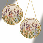 Nanny wildflower suncatcher shown in two sizes