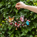 Winter Butterflies on Snowy Pine Branch Holographic Acrylic Suncatcher