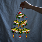 Bass Fish Christmas Tree Holographic Acrylic Suncatcher